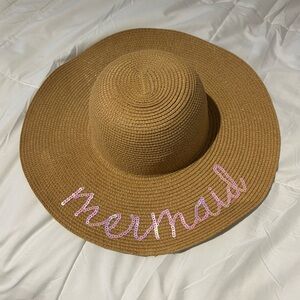 Francesca’s Collection Sun Hat with Pink Sequin 'Mermaid'